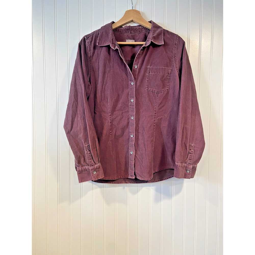 J. Jill Corduroy Shirt Women's Medium Purple Button Down